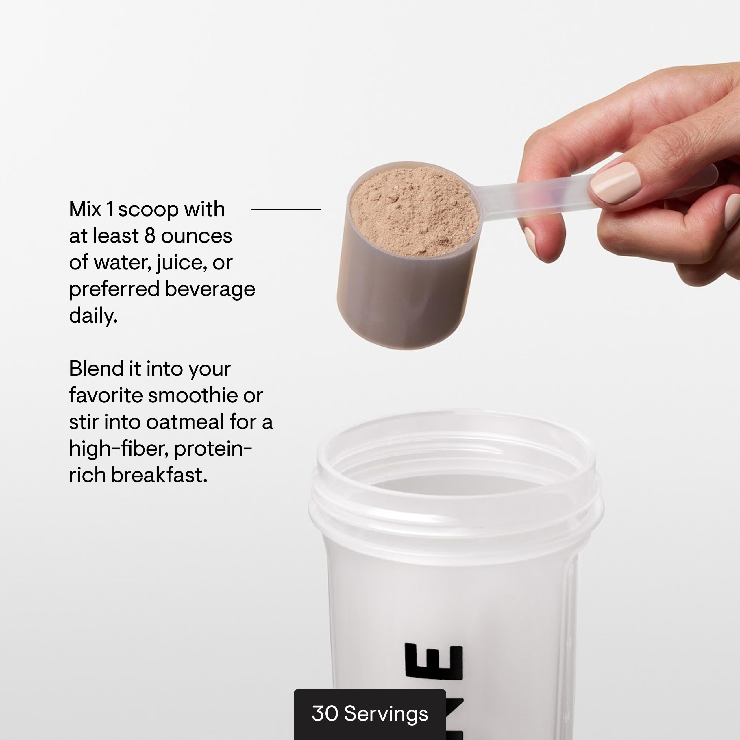 THORNE Whey Protein Isolate chocolate nutrition panel with 21 g protein