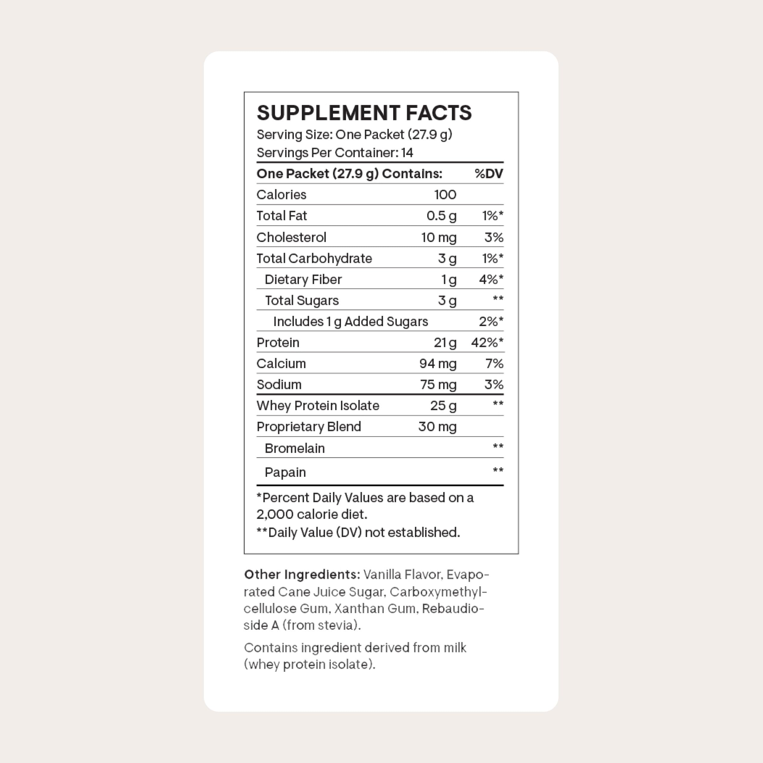 Thorne Whey Protein Isolate vanilla scoop illustrates easy-to-mix serving.
