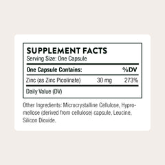 THORNE Zinc Picolinate capsules arranged in bottle suggest daily wellness