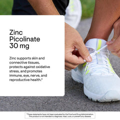 THORNE Zinc Picolinate label close-up highlights dosage and purity