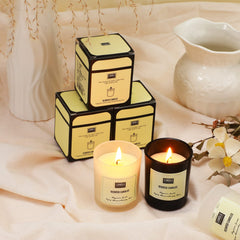Threlaco black and white jar candles for versatile decor and ambient scent.