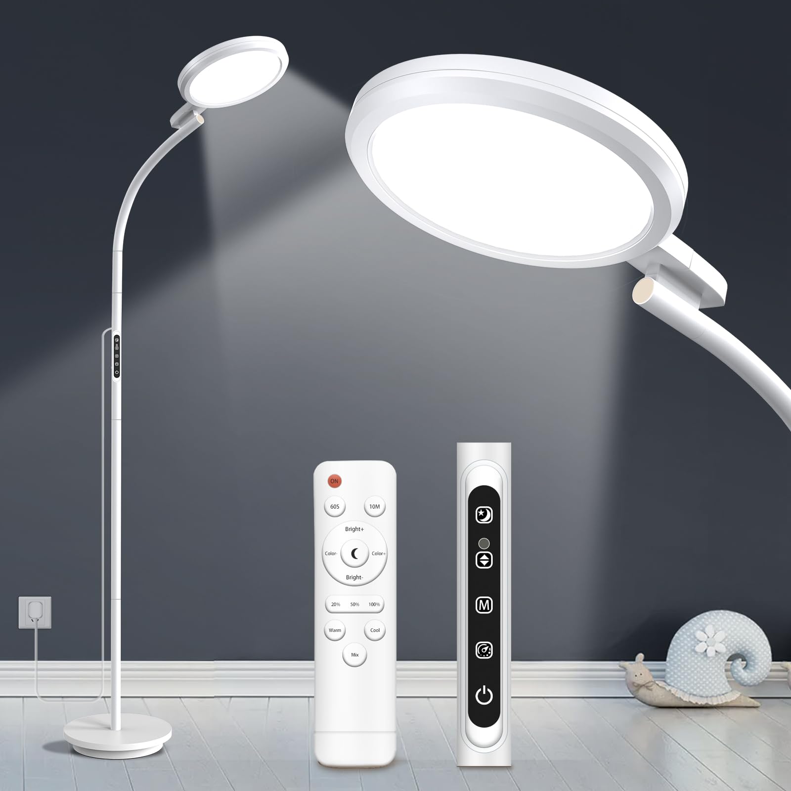 Threnthos Light Therapy Lamp front view providing UV-free 10,000 lux for daytime energy.