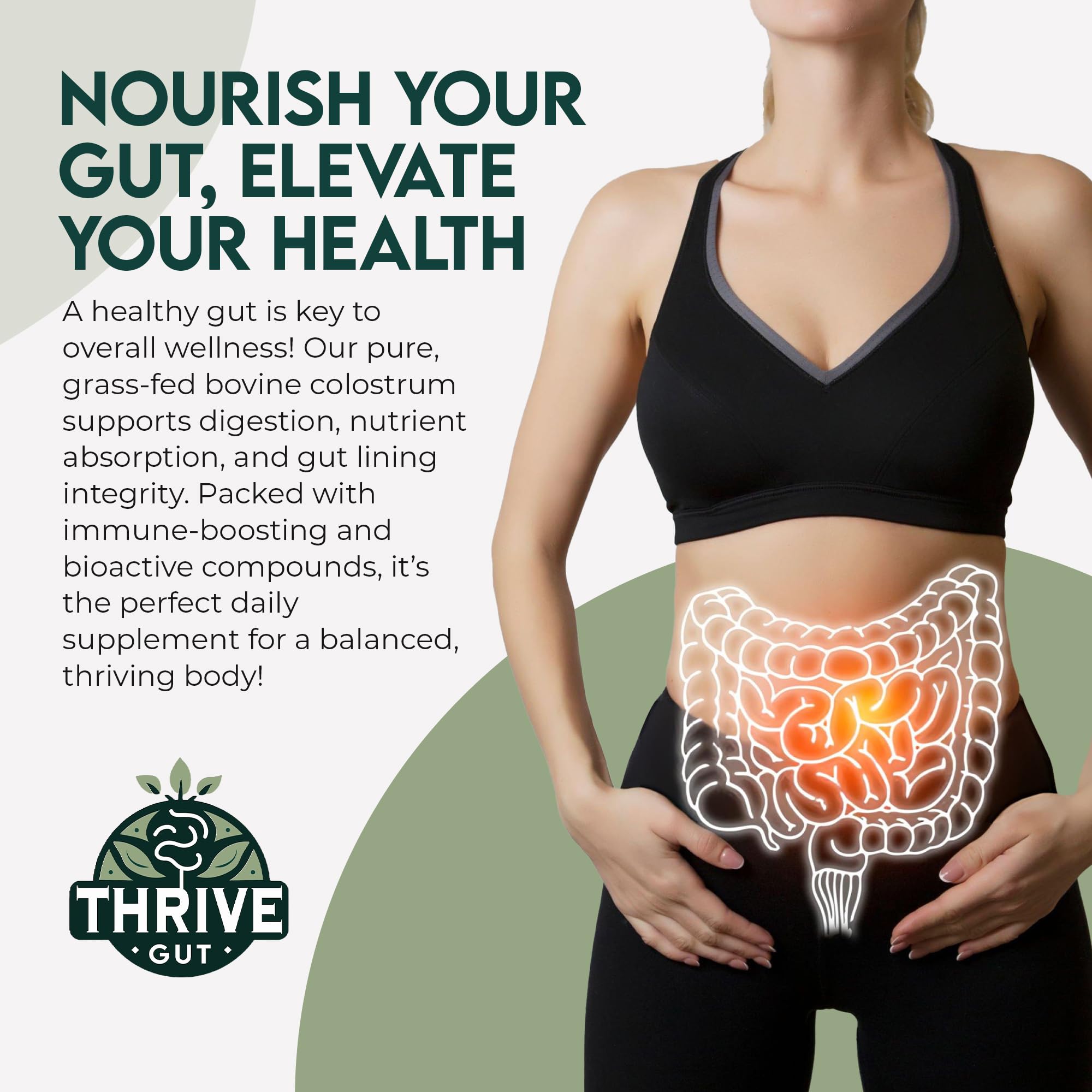 ThriveGut Colostrum Gold coffee-mixer scene shows seamless morning integration