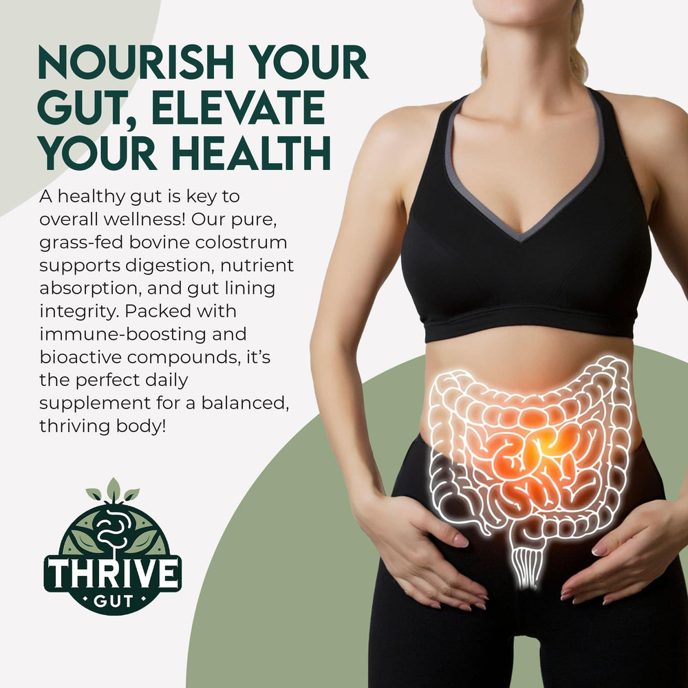ThriveGut Colostrum Gold coffee-mixer scene shows seamless morning integration