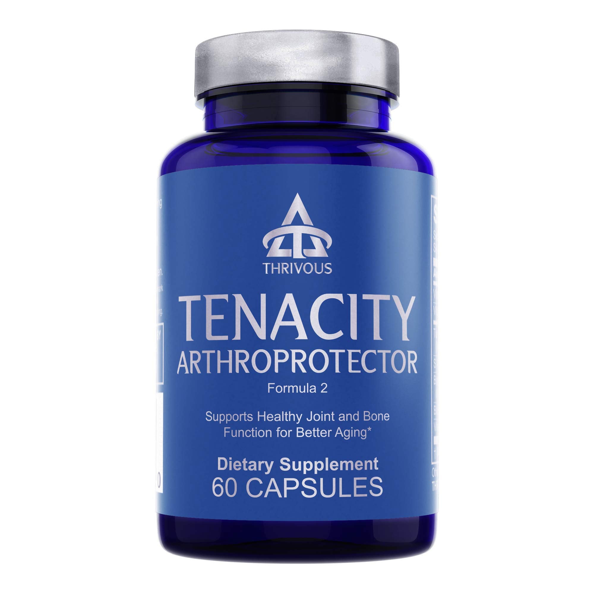Thrivous Tenacity Arthroprotector bottle front highlights joint support formula for everyday mobility.