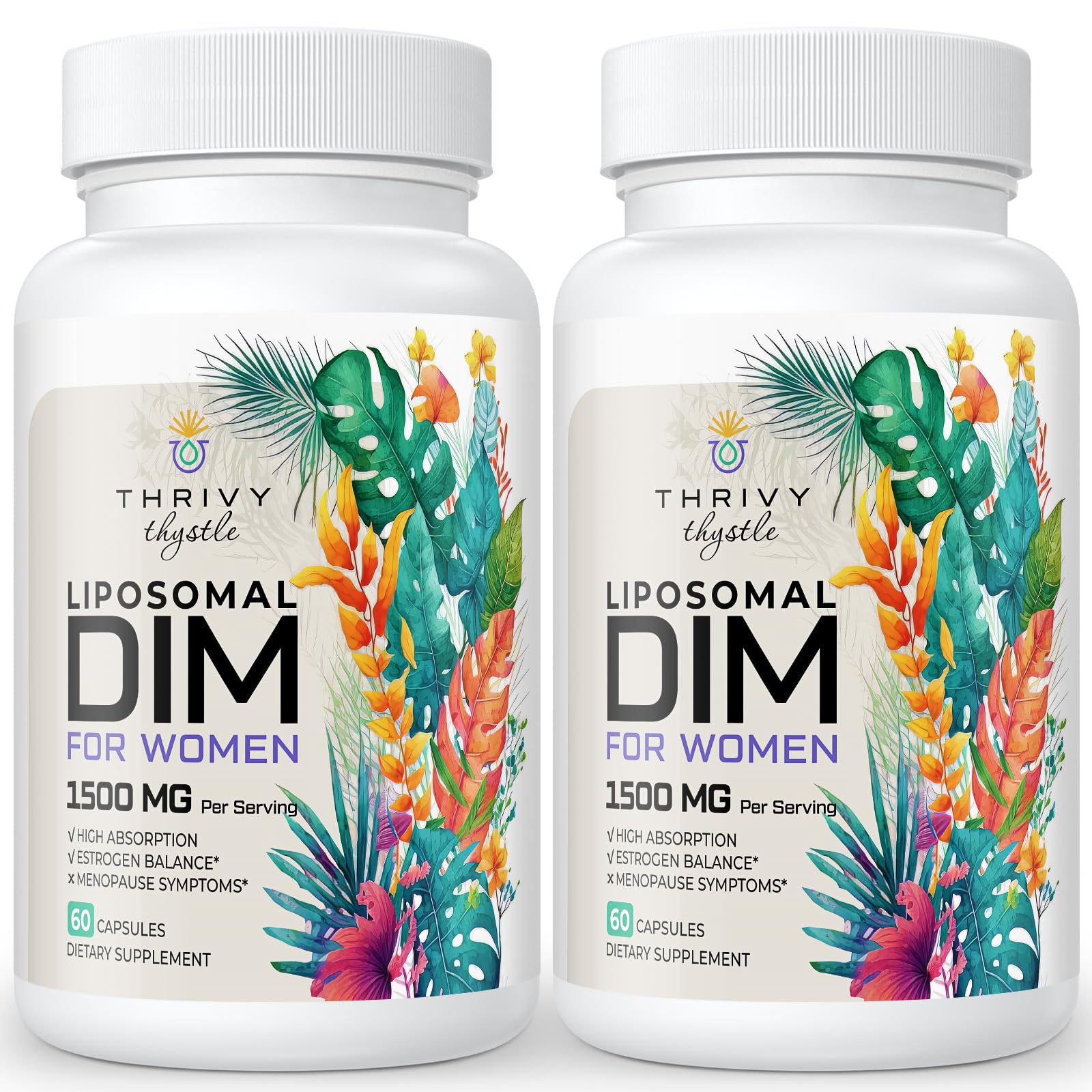 ThrivyThystle Liposomal DIM bottle front view for daily balance support
