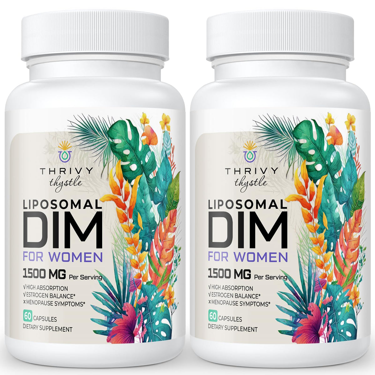 ThrivyThystle Liposomal DIM bottle front view for daily balance support