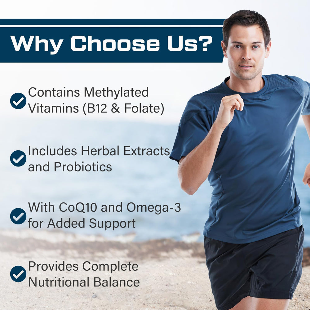 ThrivyThystle multivitamin for men 50+ bottle back immune and energy support