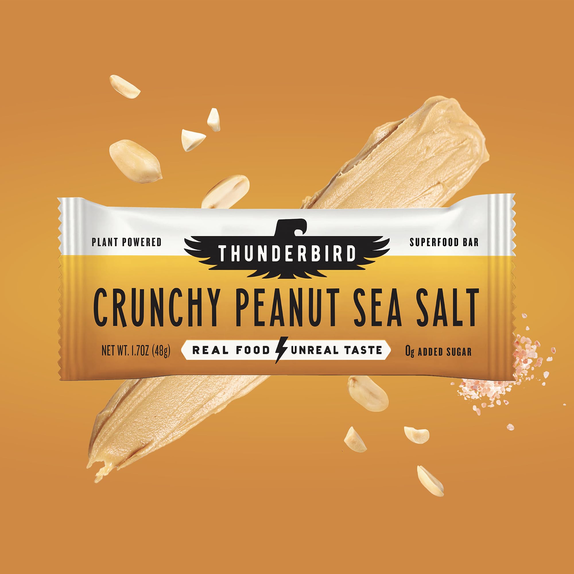 Thunderbird Bars 1.7oz close-up suggests portable energy snack on the go.