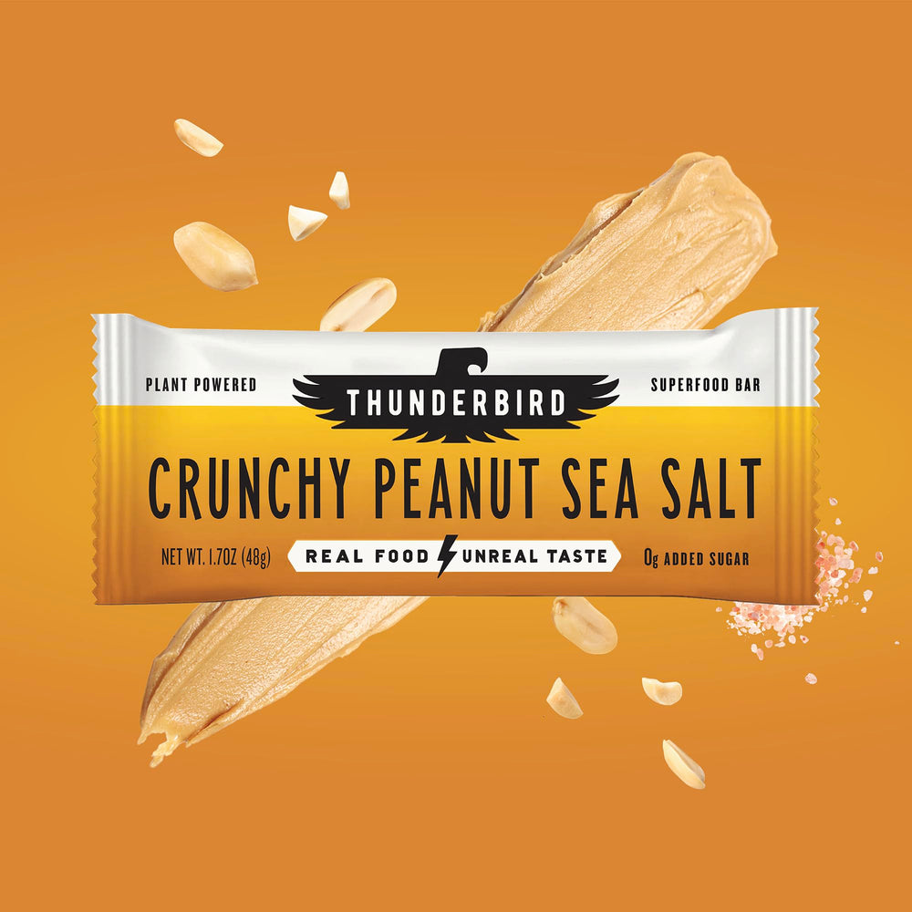 Thunderbird Bars 1.7oz close-up suggests portable energy snack on the go.