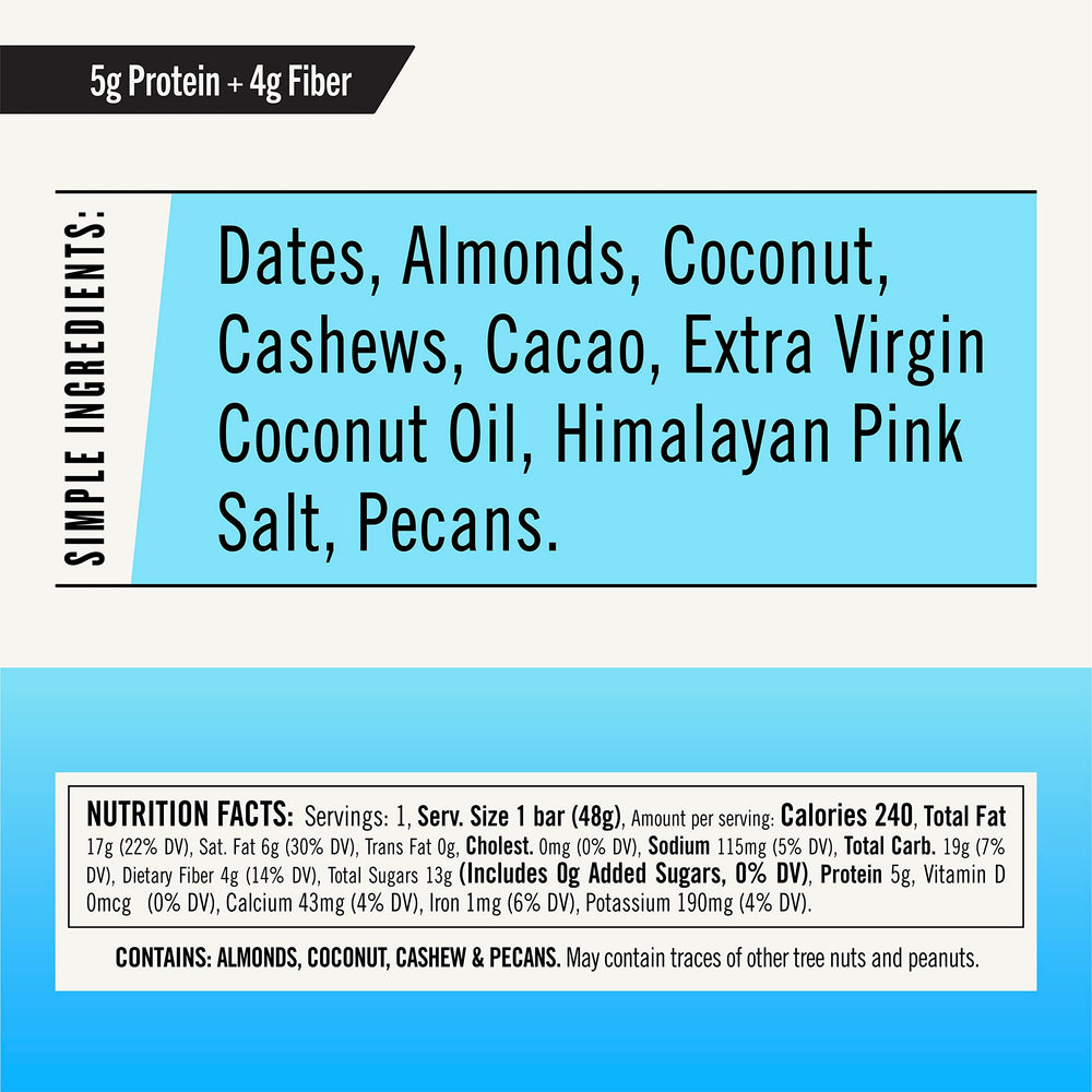 Thunderbird Chocolate Coconut Cashew bar close-up highlights real ingredients and flavor.