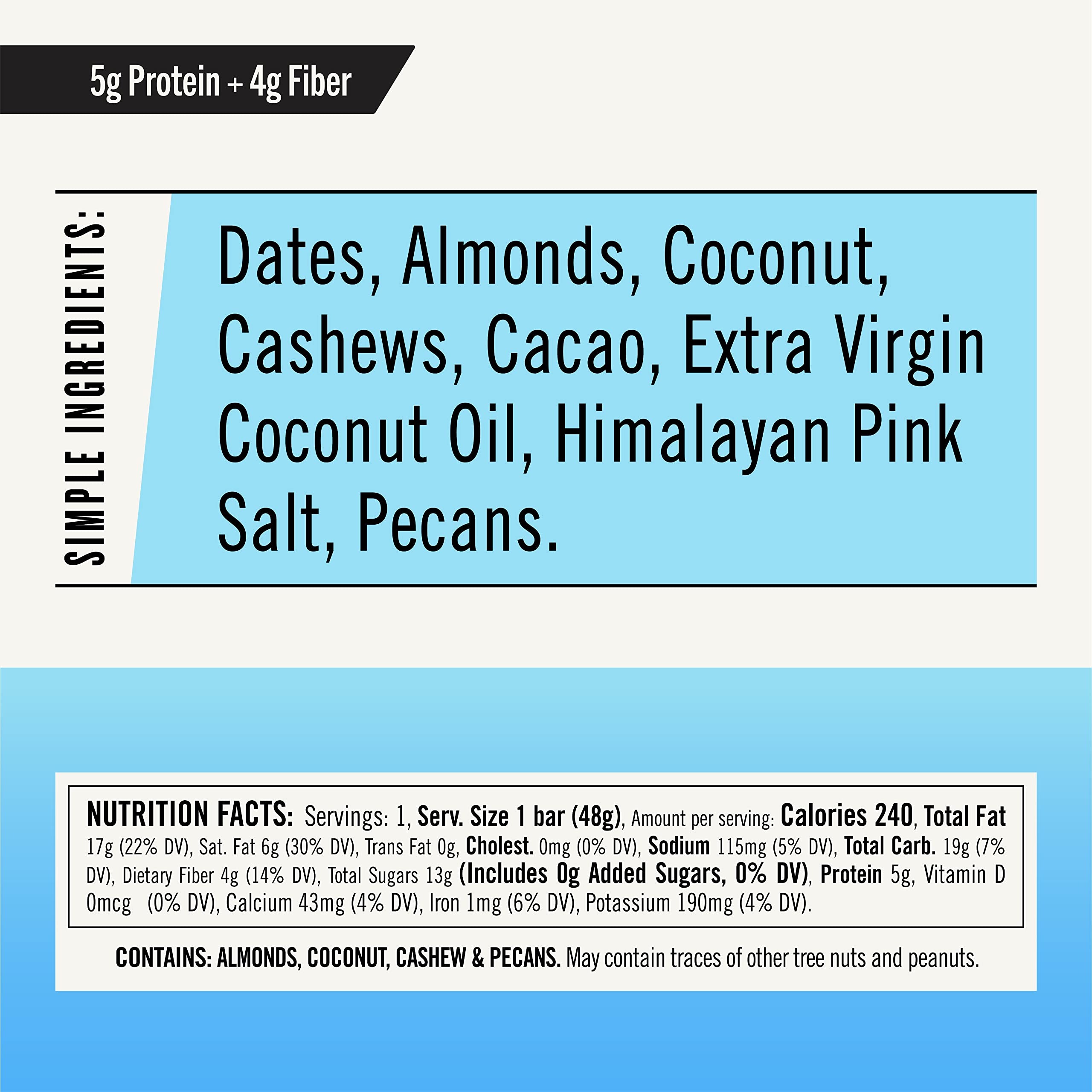 Thunderbird Real Food Bars chocolate coconut cashew bite close-up, flavorful real-ingredient snack.