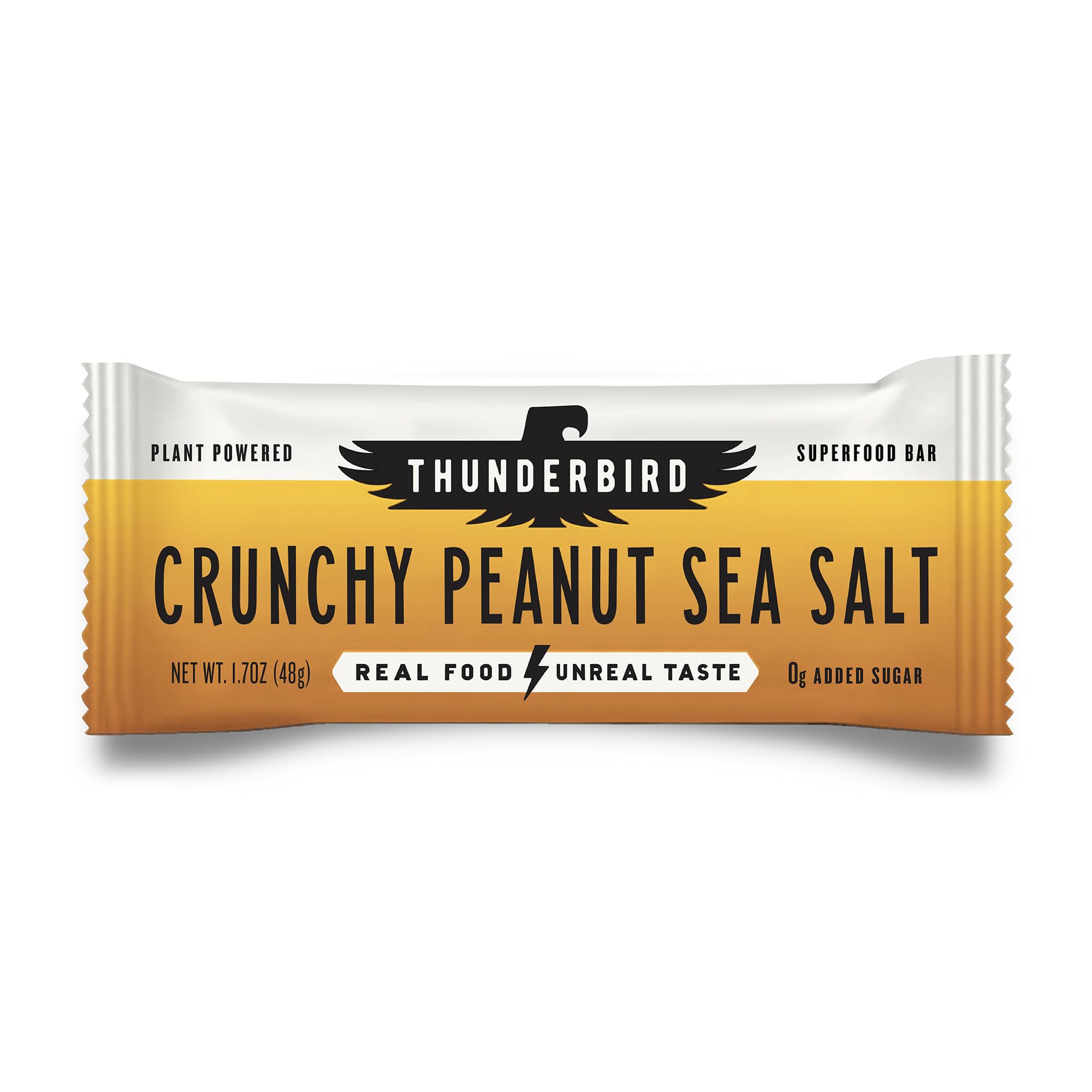 Thunderbird Bars Crunchy Peanut Butter pack showing real ingredients for sustained energy.