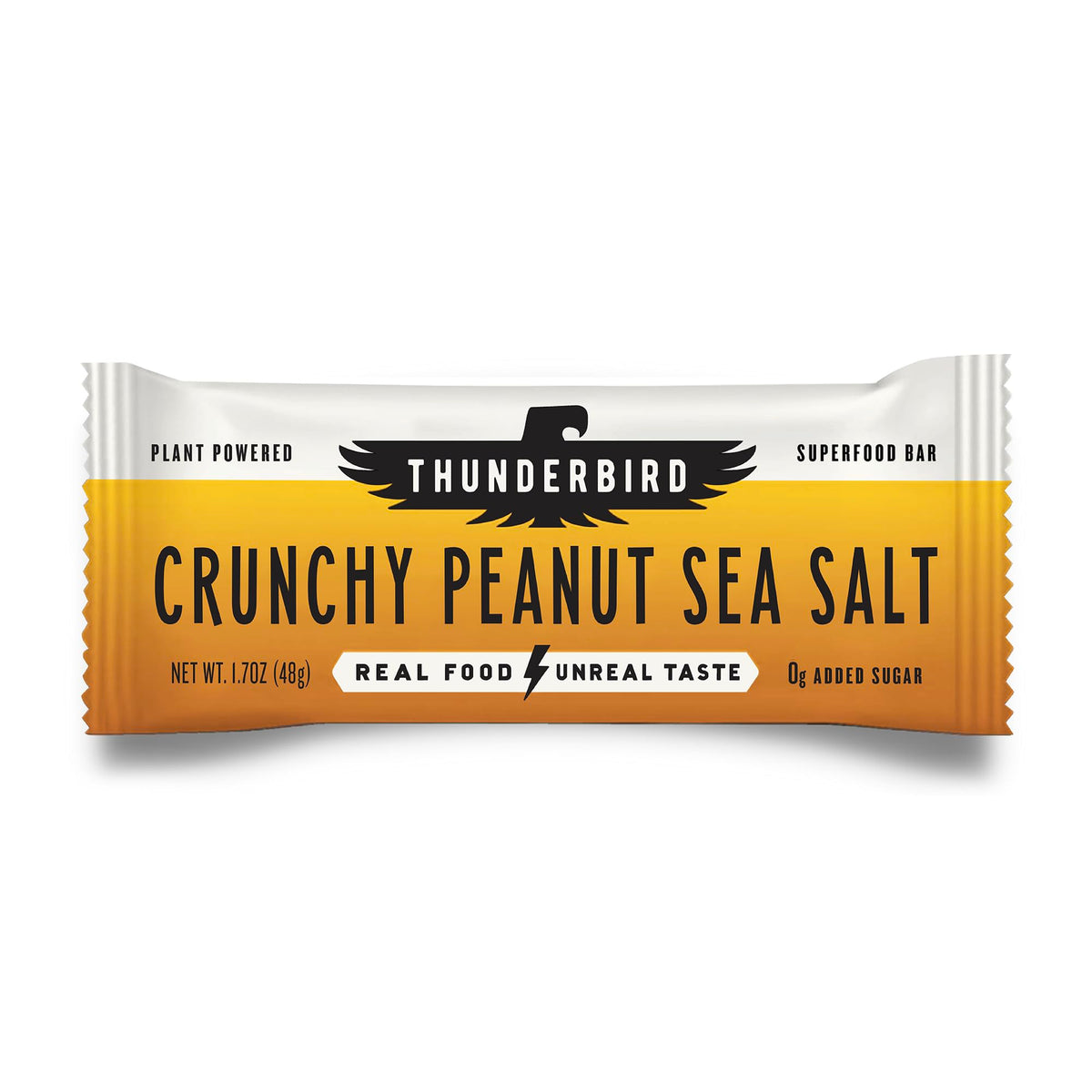 Thunderbird Bars Crunchy Peanut Butter pack showing real ingredients for sustained energy.