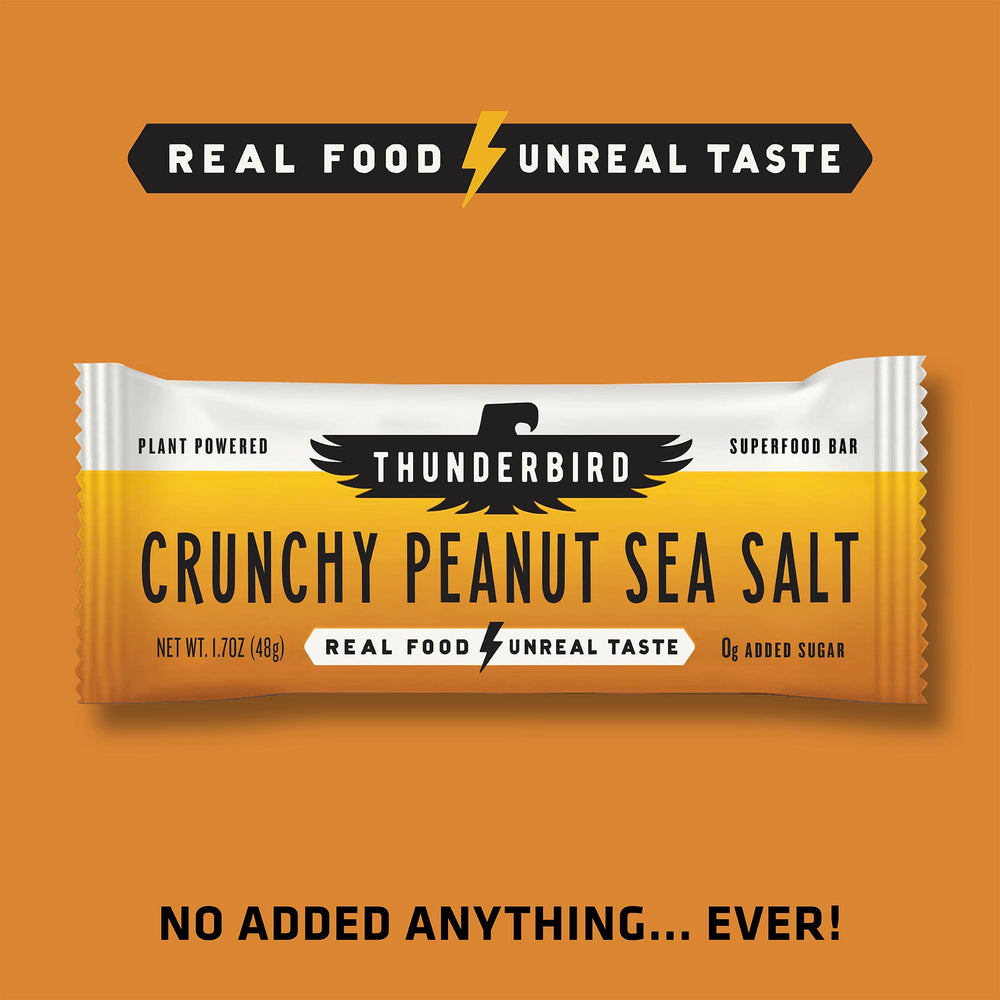 Thunderbird Bars dates, nuts, and chia seeds close-up highlights real ingredients.