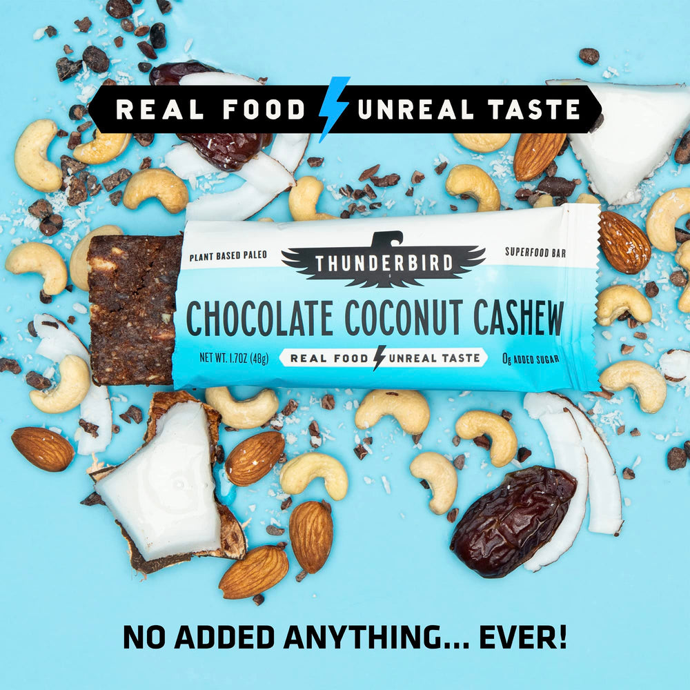 Thunderbird gluten-free paleo vegan bars support dietary needs during adventures.