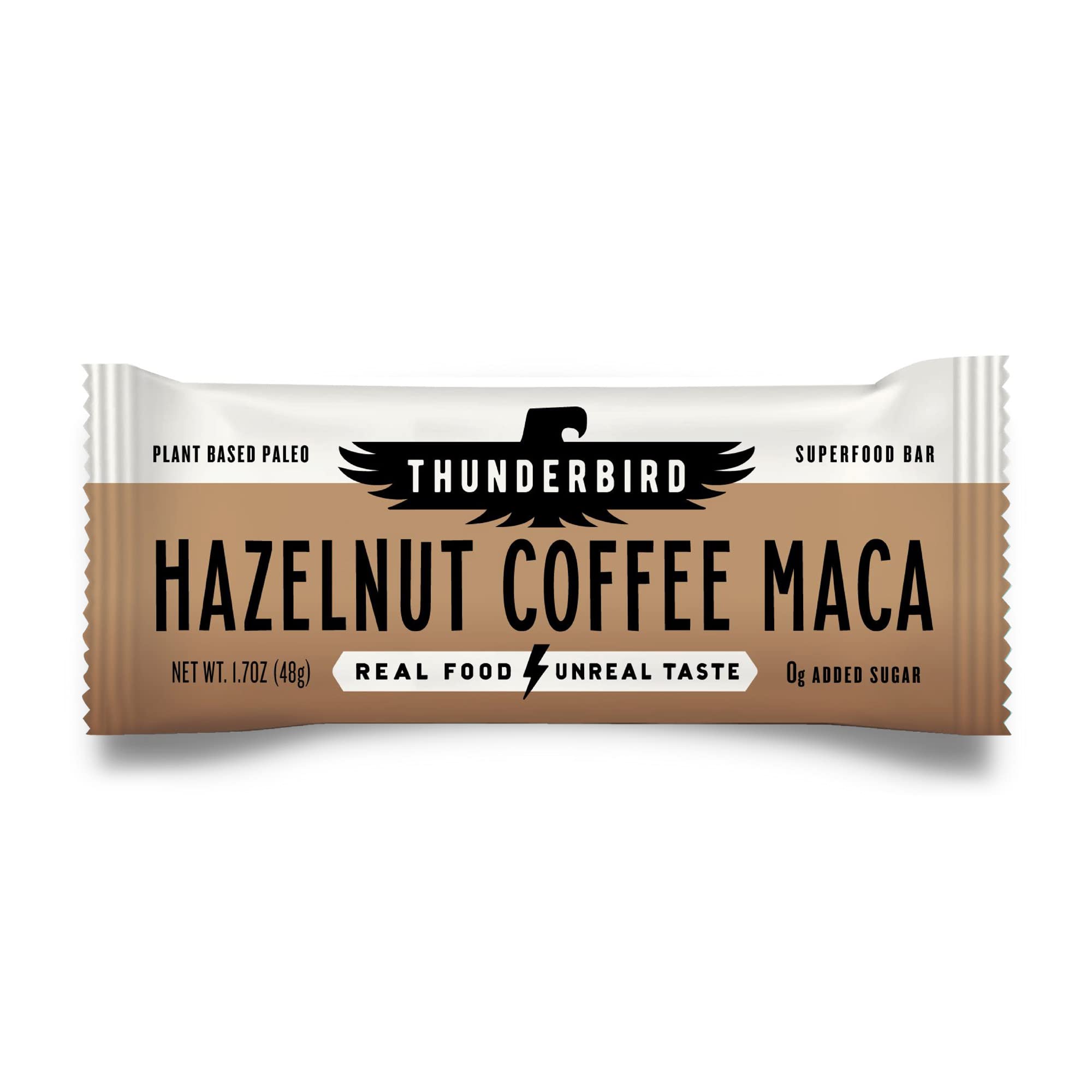 Thunderbird Hazelnut Coffee Maca bar ready for on-the-go energy.