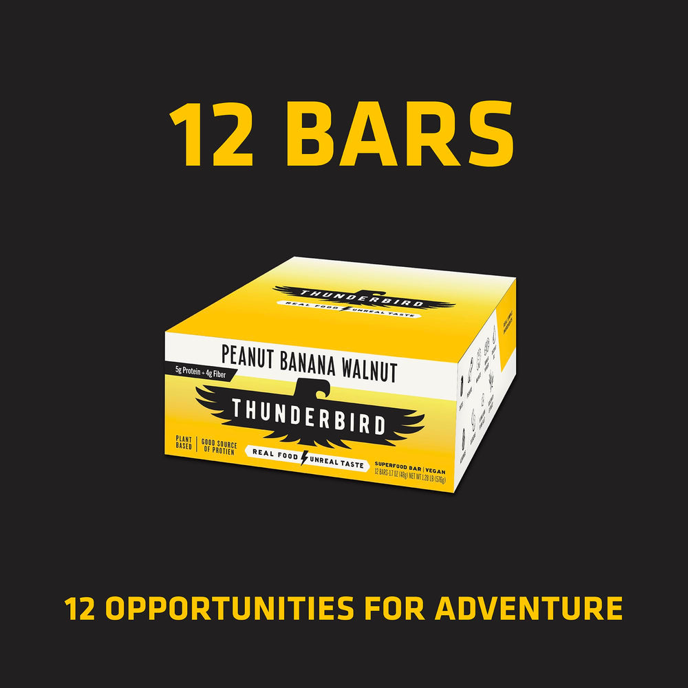 Thunderbird Bars ingredients display oats and dates, signaling real-food nutrition.