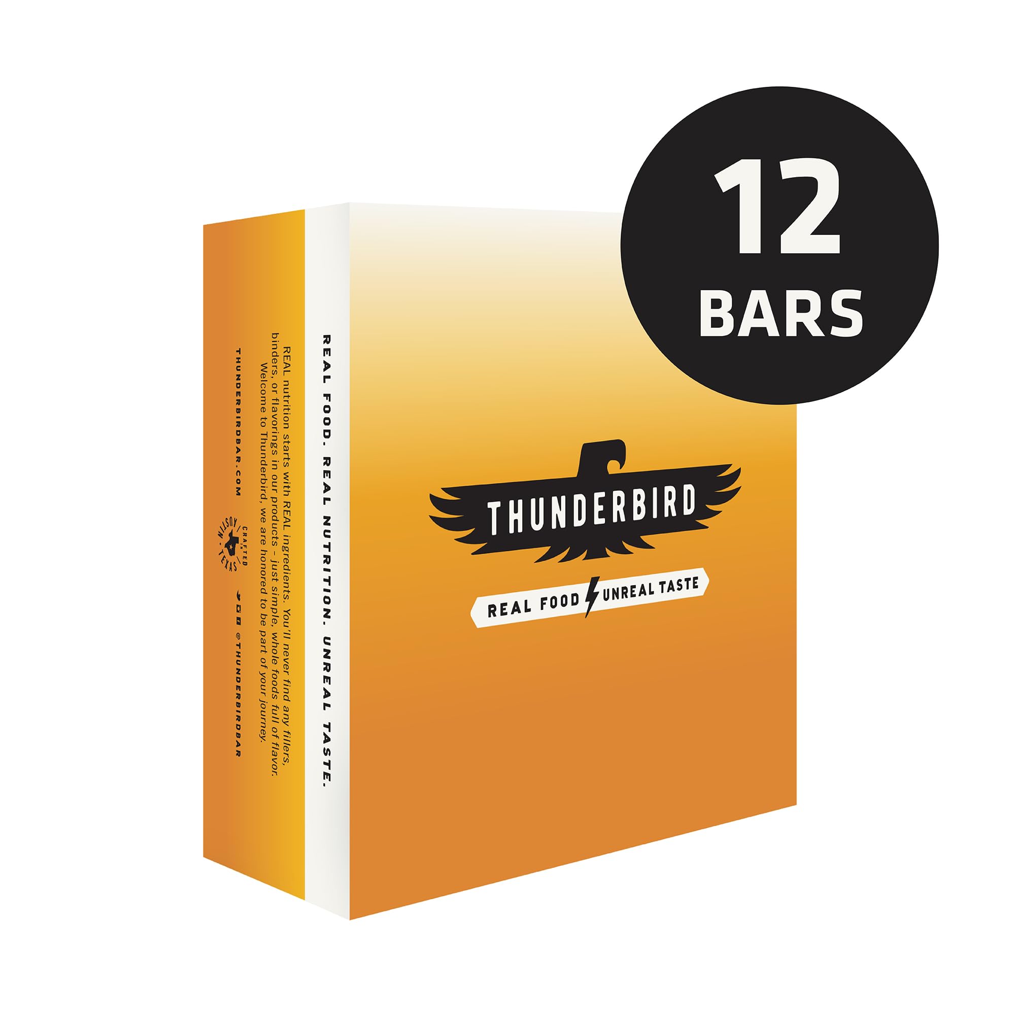 Thunderbird Bars no added sugar wrap emphasizes natural sweetness from dates and fruit.