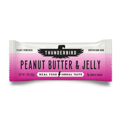Thunderbird Bars packaging shows a gluten-free energy snack for on-the-go fueling.