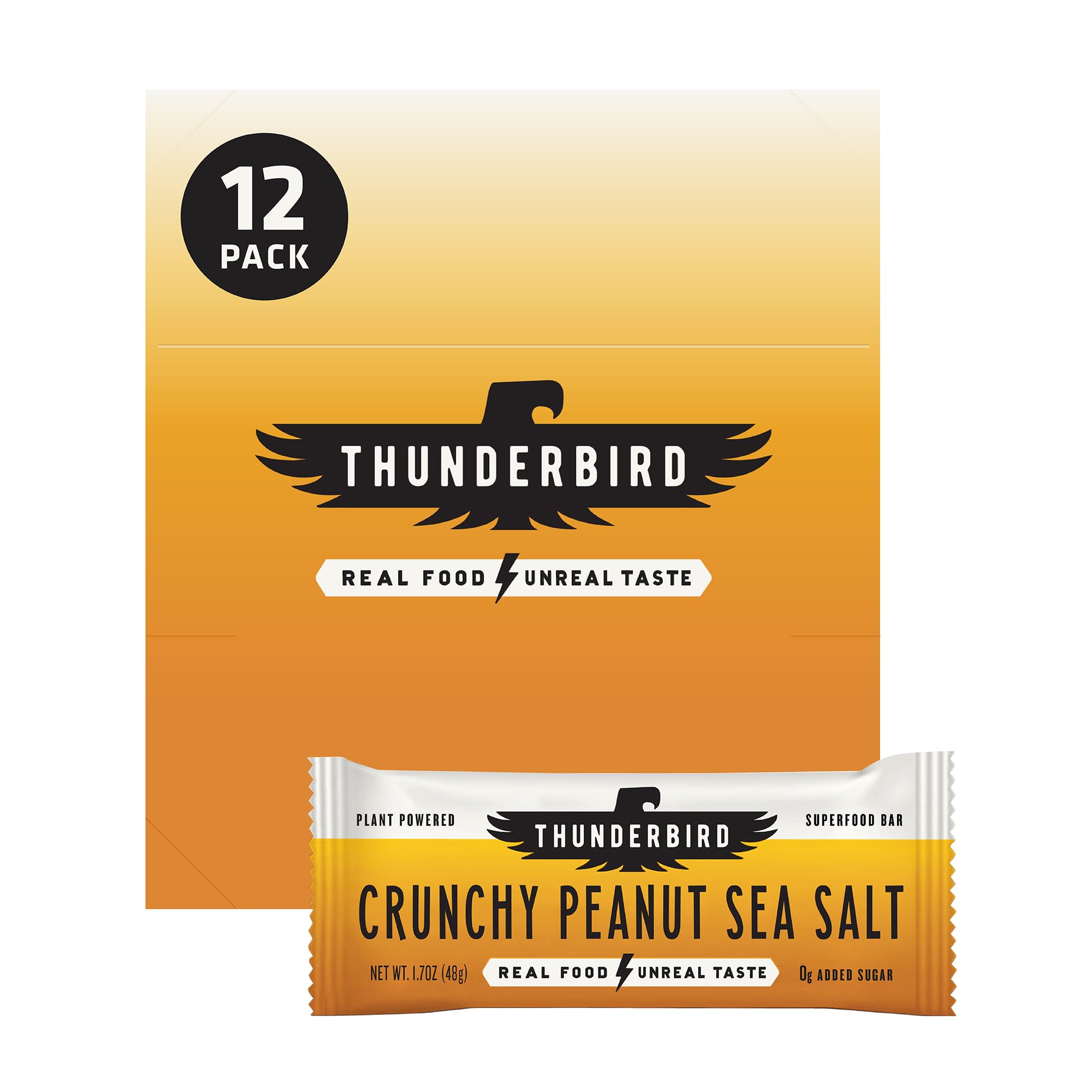 Thunderbird Bars protein and fiber content shown in bar cross-section.