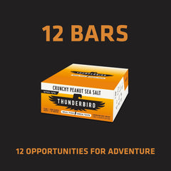 Thunderbird Bars vegan non-GMO seal displayed beside plant-based nutrition.