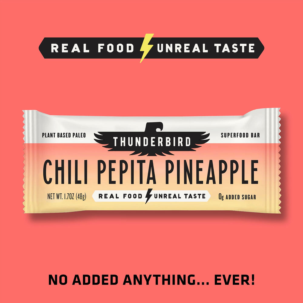 Thunderbird Energetica Pineapple Pepita Chili Bar on a hiking trail
