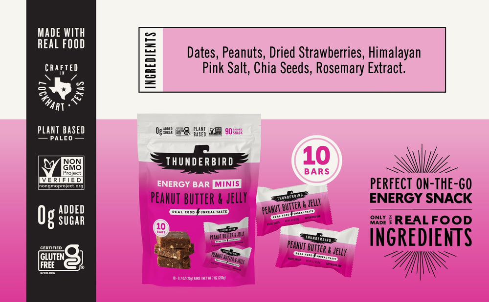 Thunderbird mini bar ready-to-go snack for workouts and hikes.