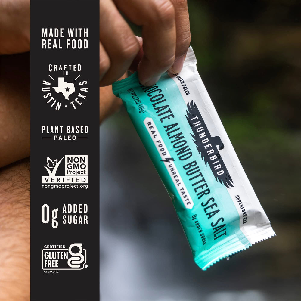 Thunderbird Real Food Bars ingredient close-up highlights real ingredients you can trust.