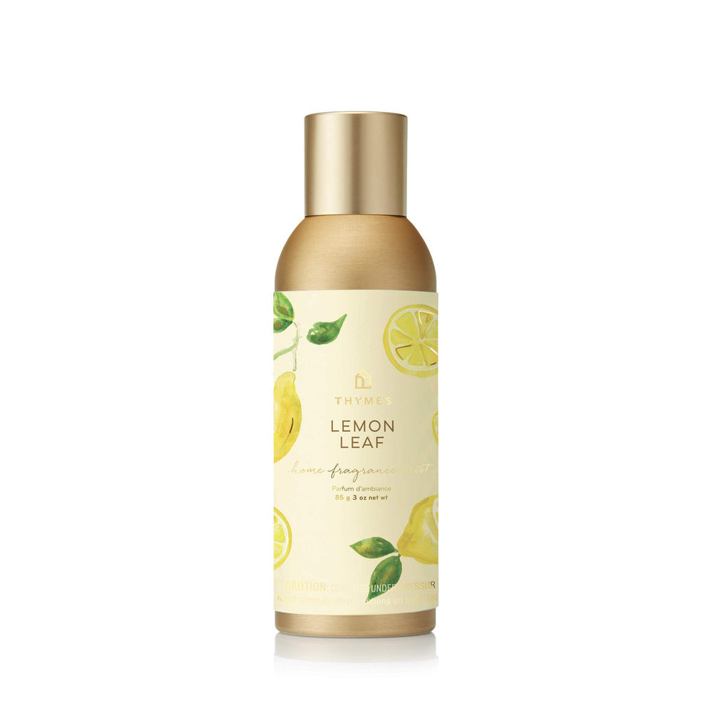 Thymes Fragrance Mist Lemon Leaf bottle ready to refresh any room with a bright citrus scent