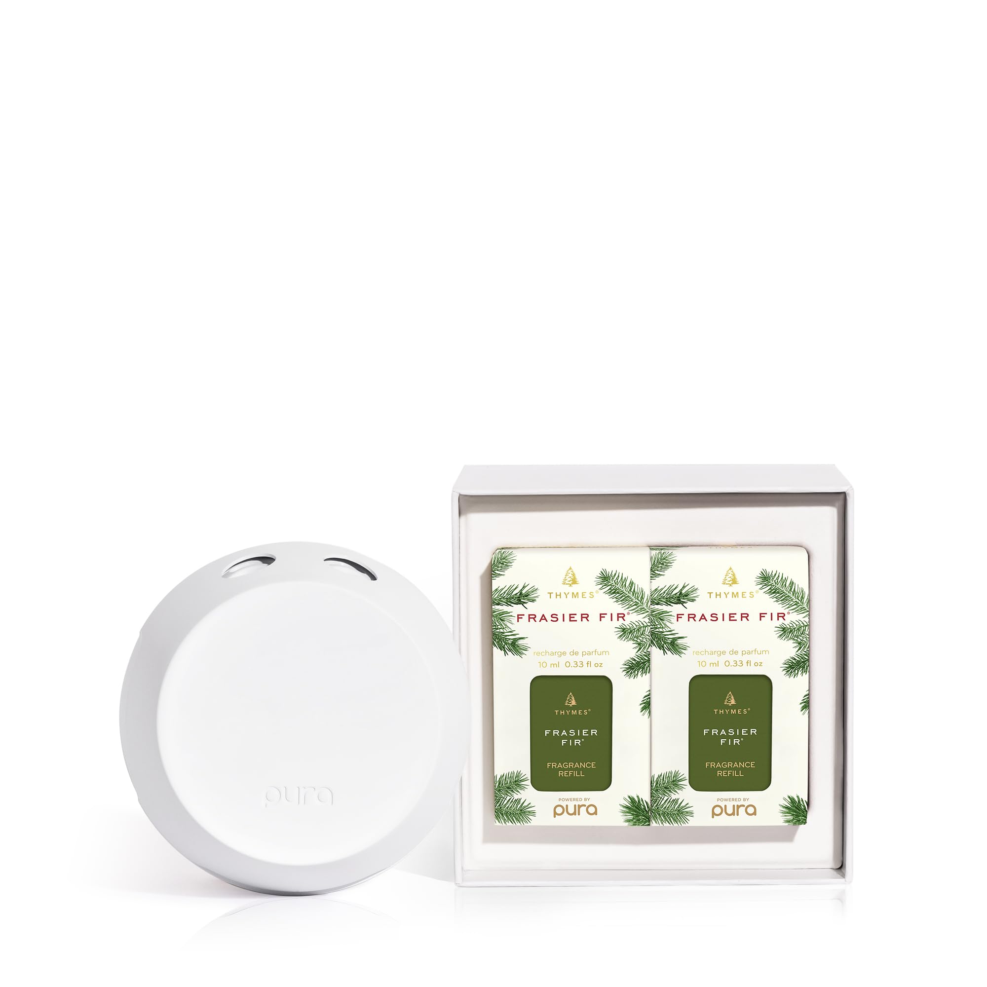 Thymes Pura 4 diffuser in a cozy room demonstrates adaptive diffusion.
