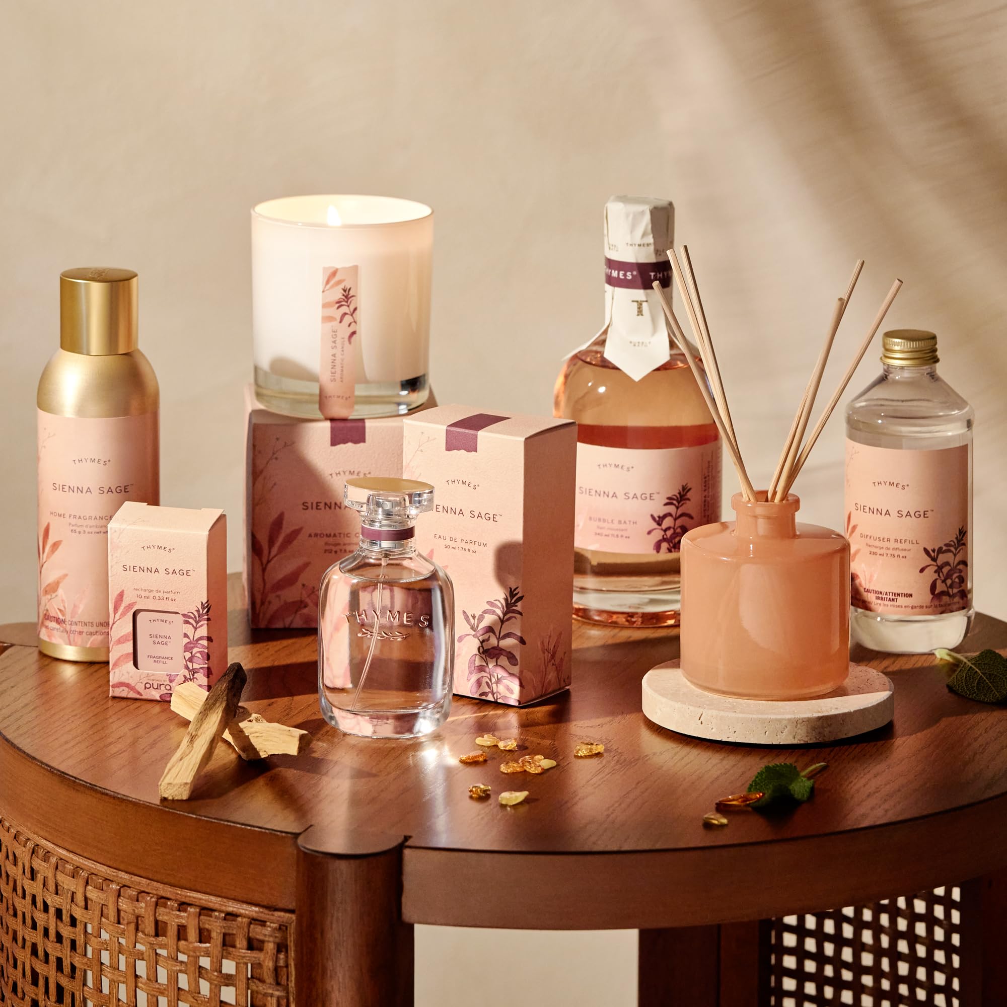 Thymes Sienna Sage mist ideal for bathrooms odor control.