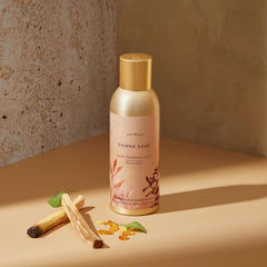 Thymes Sienna Sage mist spray in action for room refreshment.