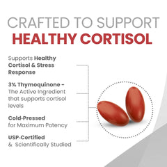 Label detail reveals vegan, non-GMO cortisol support ingredients.