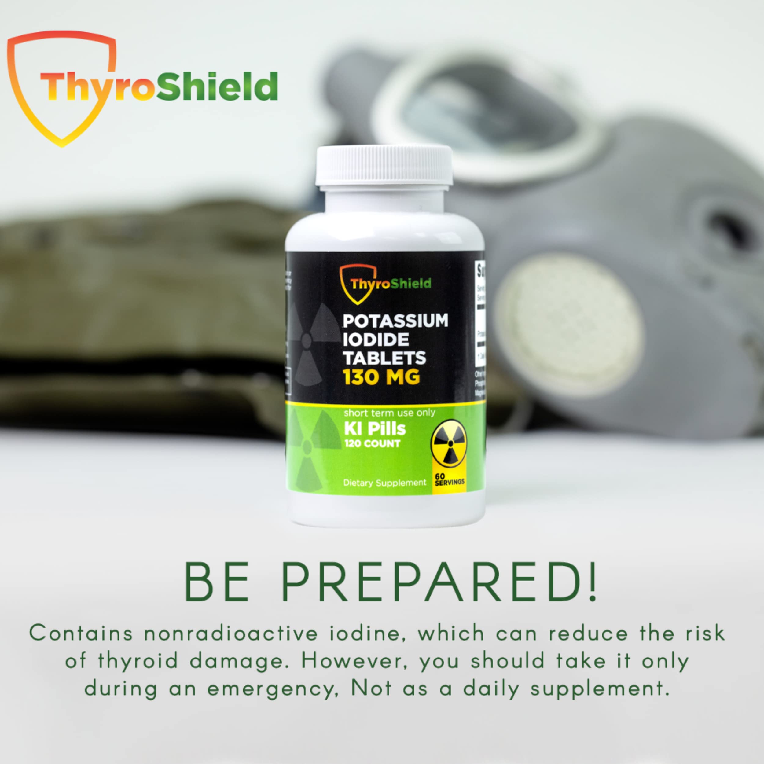 ThyroShield US-made facility stamp emphasizes manufacturing standards and testing
