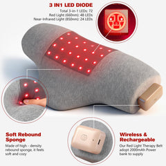 TIAXU TIAXU red light therapy neck pillow side view shows compact cordless design
