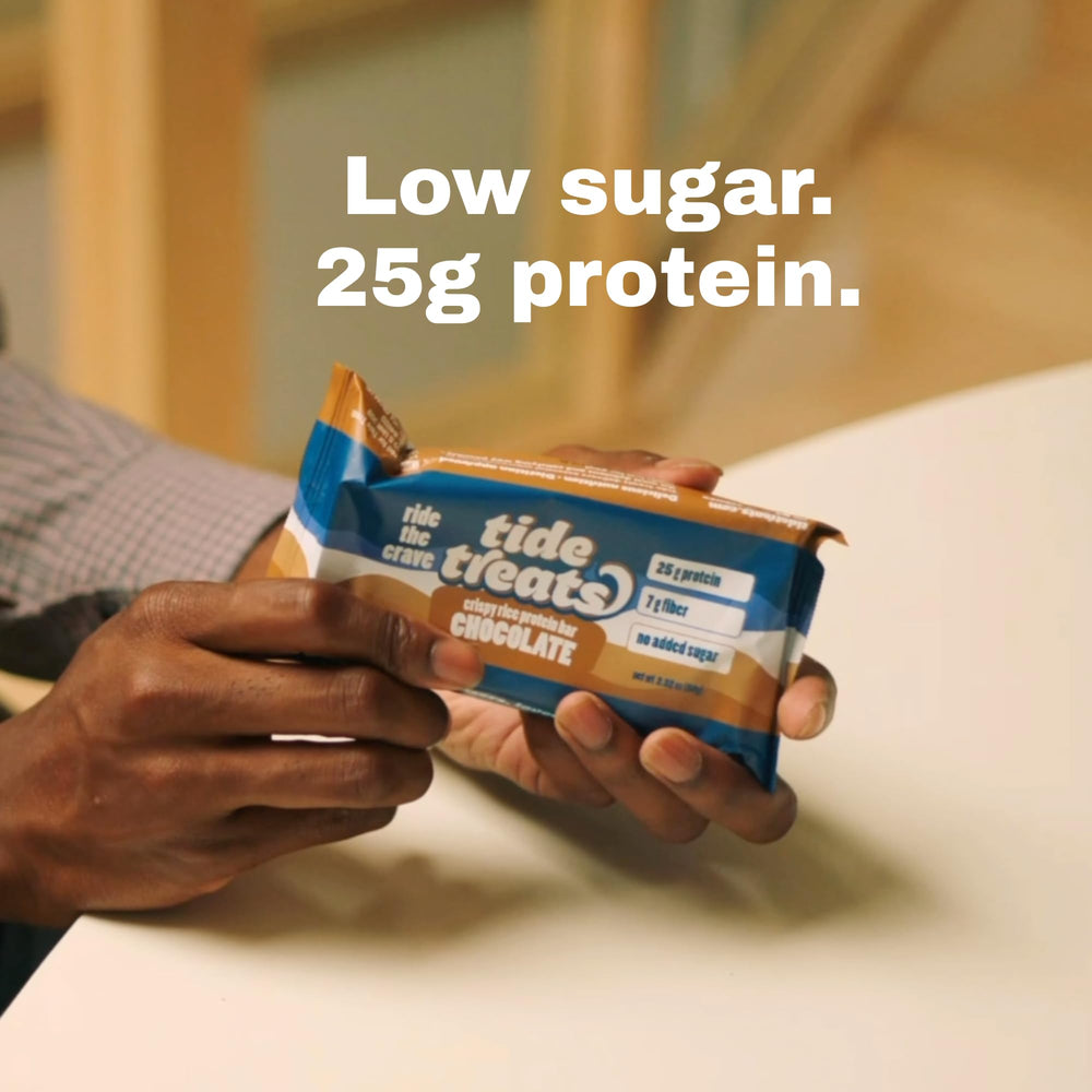 TideTreats Eight-bars-per-pack display highlights convenient variety in one box.