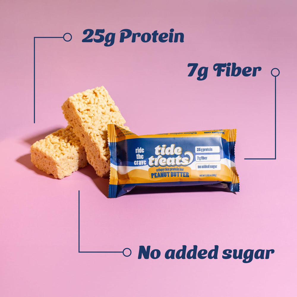 TideTreats Gluten-free snack bar image highlights allergen-friendly protein.