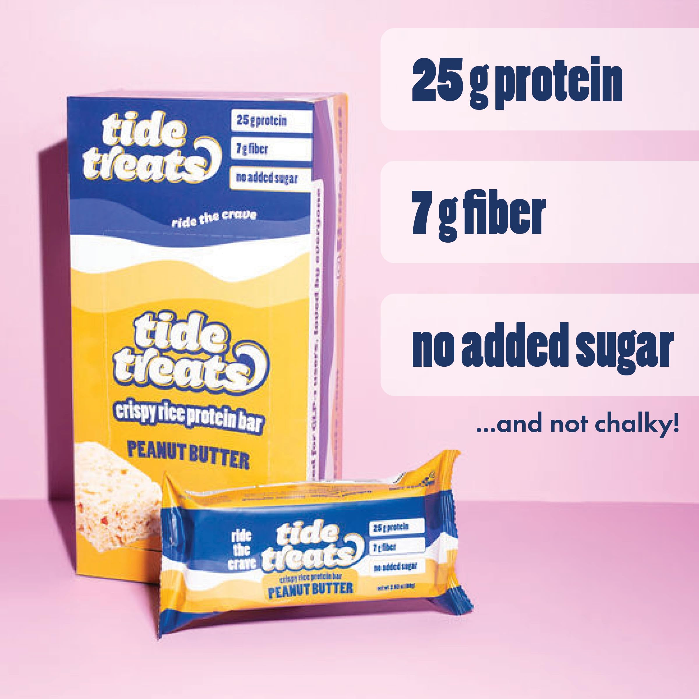 TideTreats on-the-go snack image shows portable protein for desk and gym routines.
