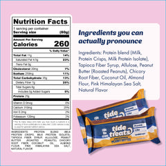 TideTreats Peanut Butter Bar crunch emphasizes satisfying texture as a post-workout snack.