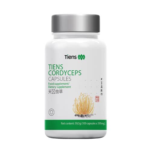 Tiens Cordyceps 100 Capsules bottle front view emphasizes daily wellness potential.