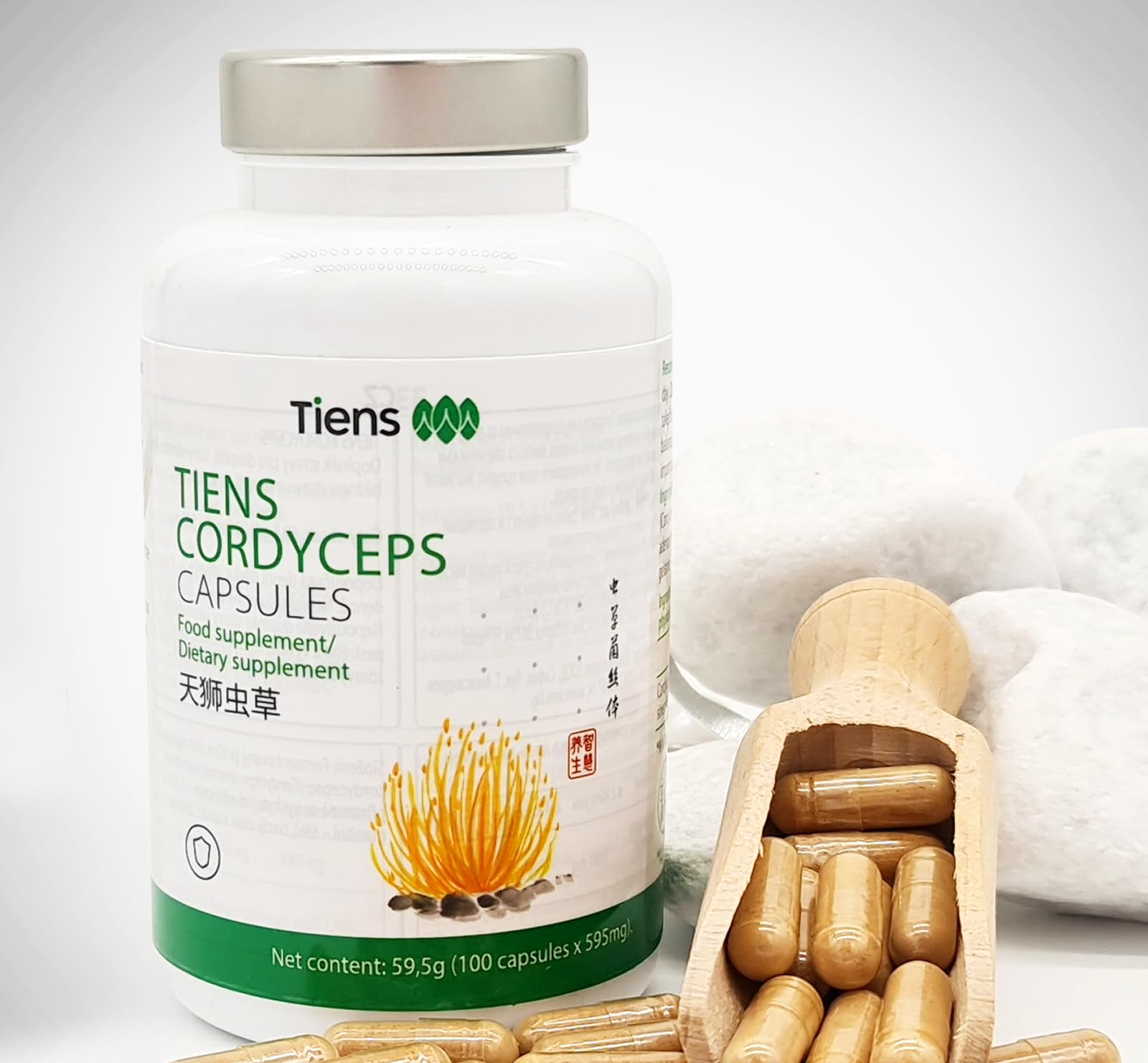 Tiens Cordyceps 100 Capsules eco-packaging signals responsible production.
