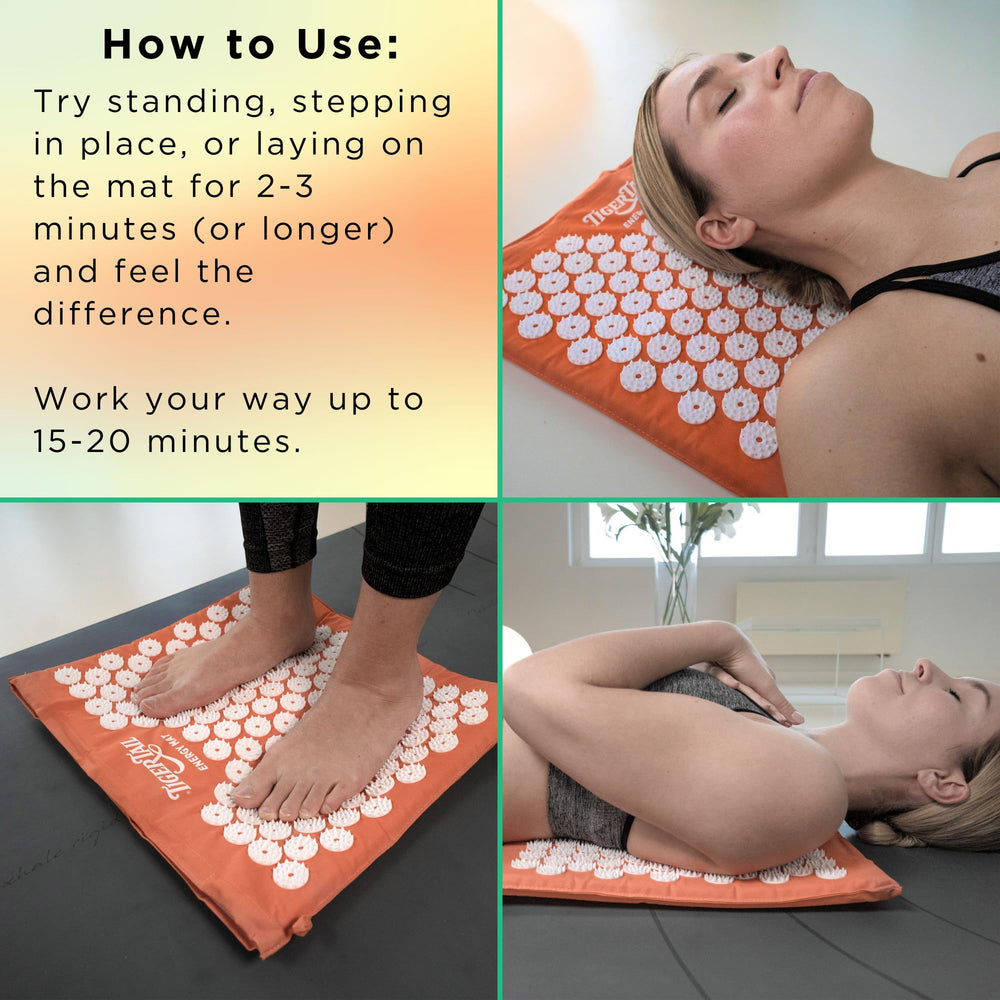Tiger Tail Energy Mat feet-sole demonstrates full-body access for daily tension release
