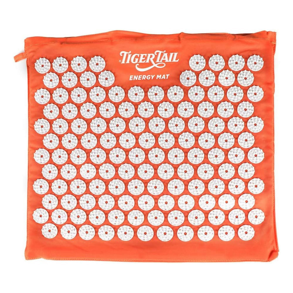 Tiger Tail Energy Mat neck-press demonstrates targeted relief and calm focus for neck tension