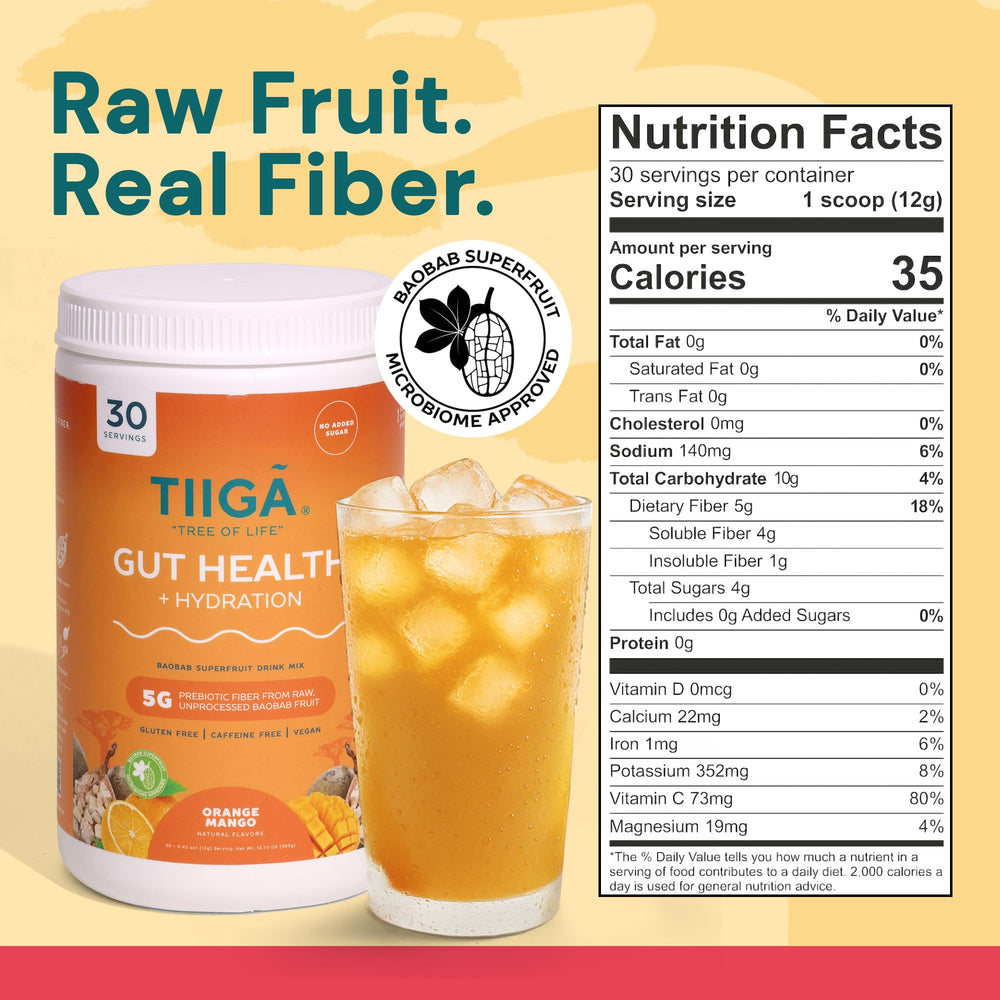 Tiiga 30-serving packaging on shelf indicating convenient daily use