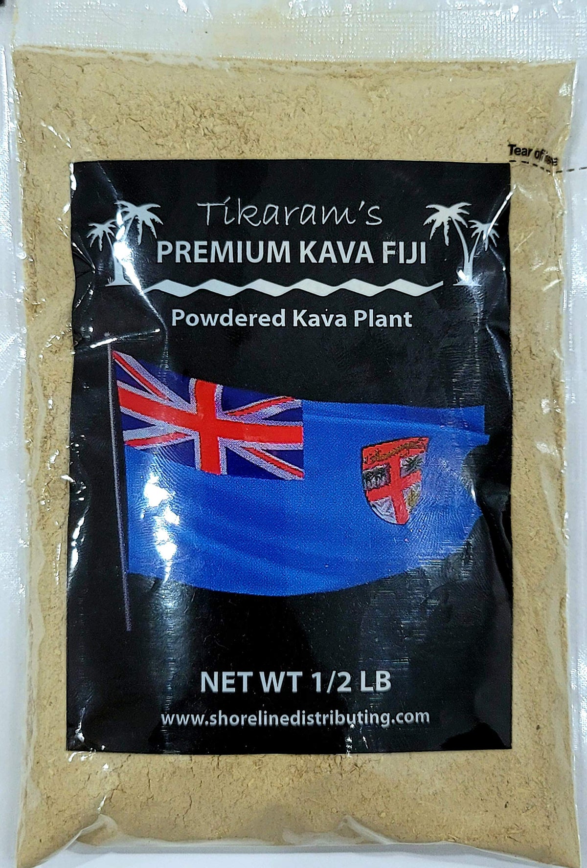 Tikaram's Kava Kava Fiji 8oz packaging, ideal for premium wholesale buyers.
