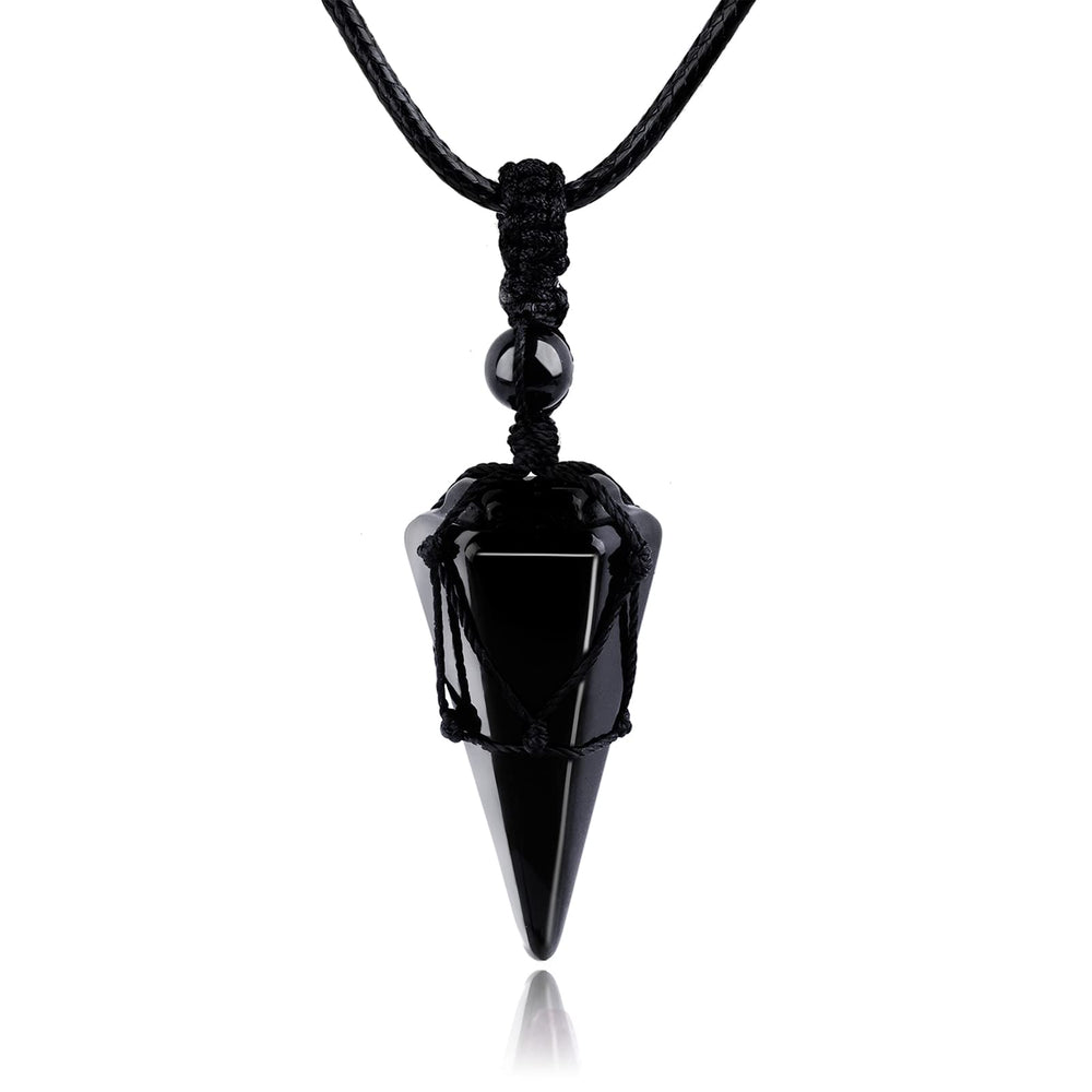 TIKCAUZ 6-facet Reiki crystal pendant close-up for focused energy and daily style.