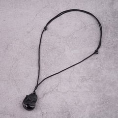 TIKCAUZ Adjustable nylon rope necklace demonstrates length options for versatile wear.