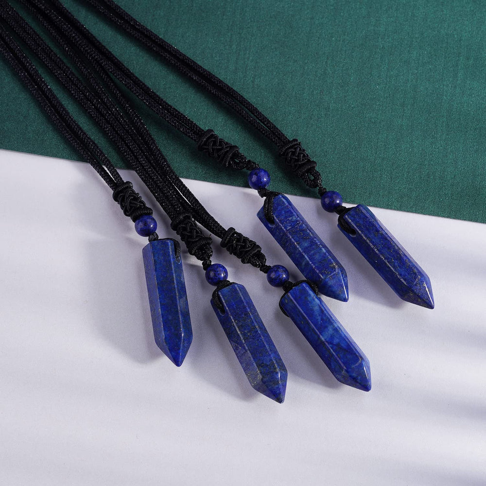 TIKCAUZ rope hexagonal prism pendant on adjustable cord for versatile lengths