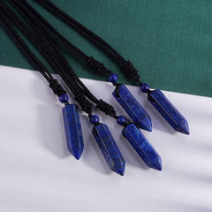 TIKCAUZ rope hexagonal prism pendant on adjustable cord for versatile lengths